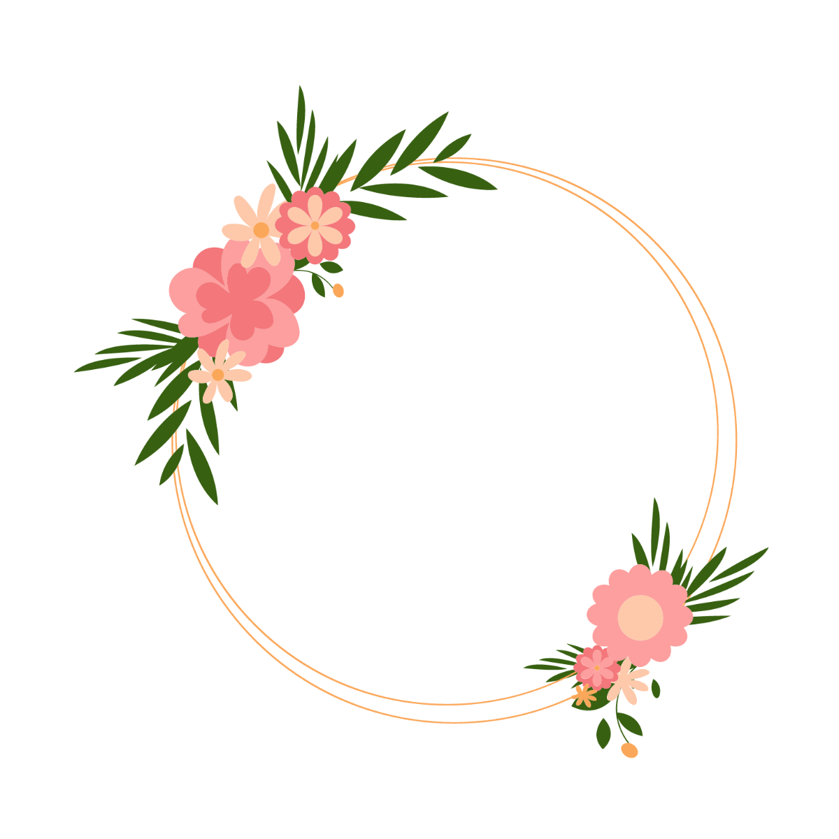 Wedding Wreath Clipart Template