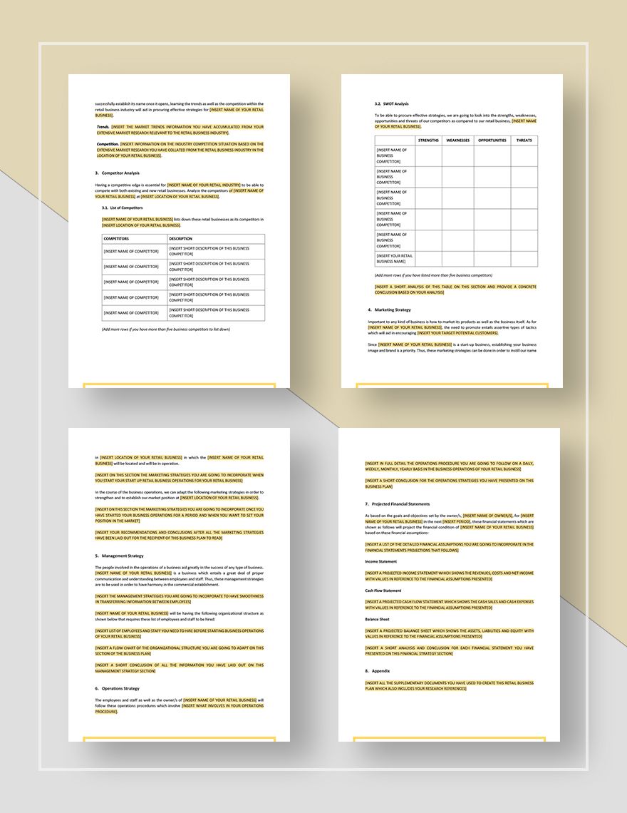 Retail Business Plan Template - Google Docs, Word, Apple Pages ...