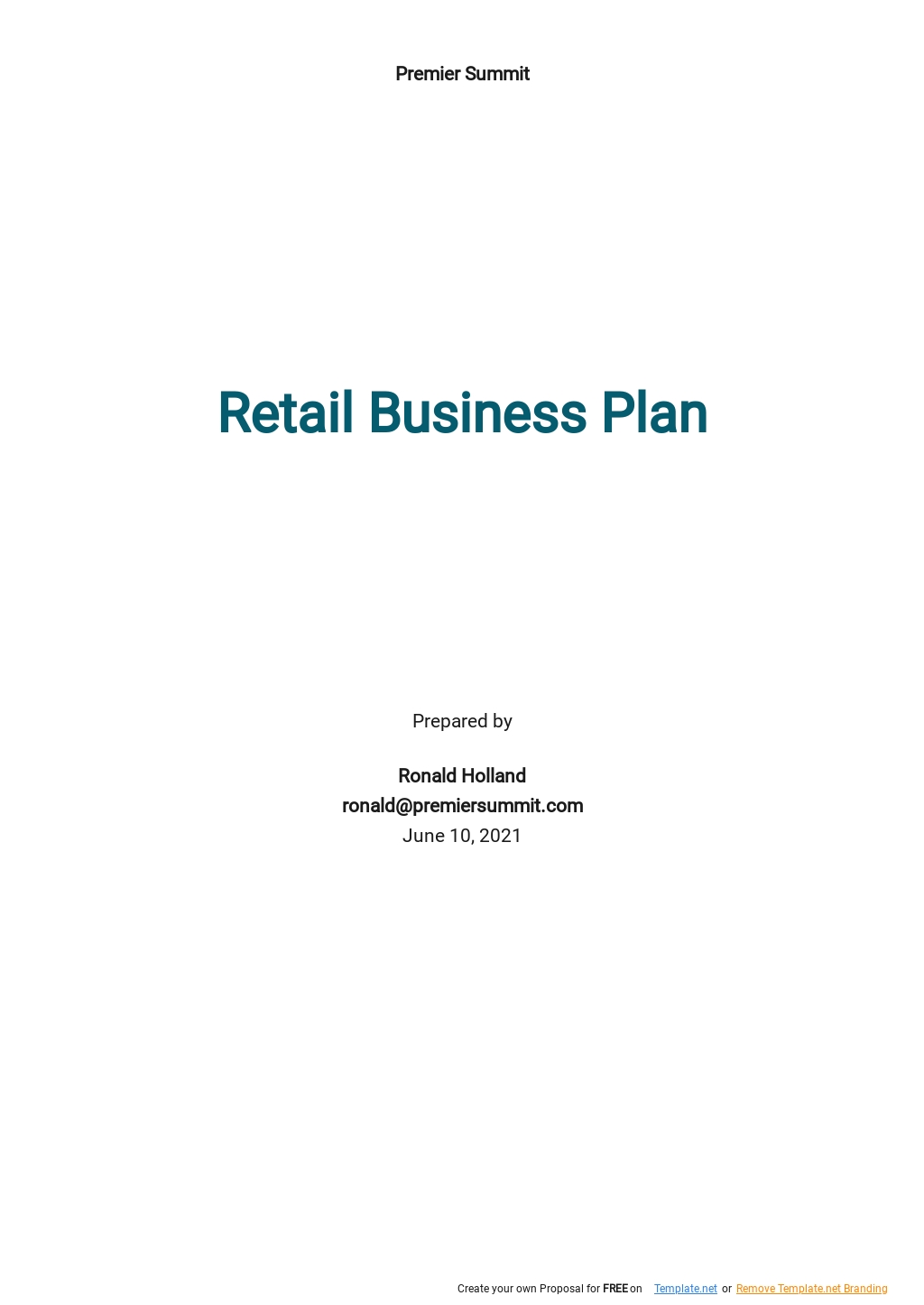 how to make a retail business plan