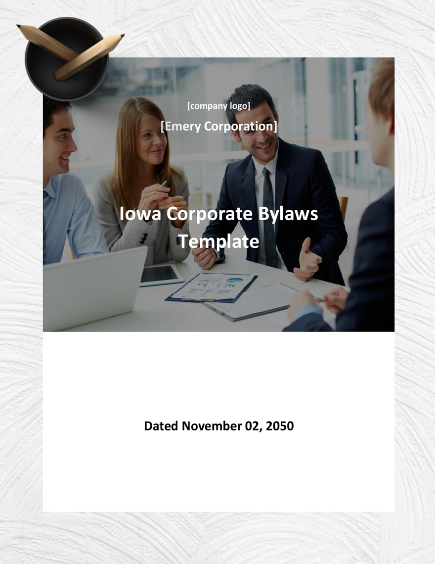 Iowa Corporate Bylaws Template