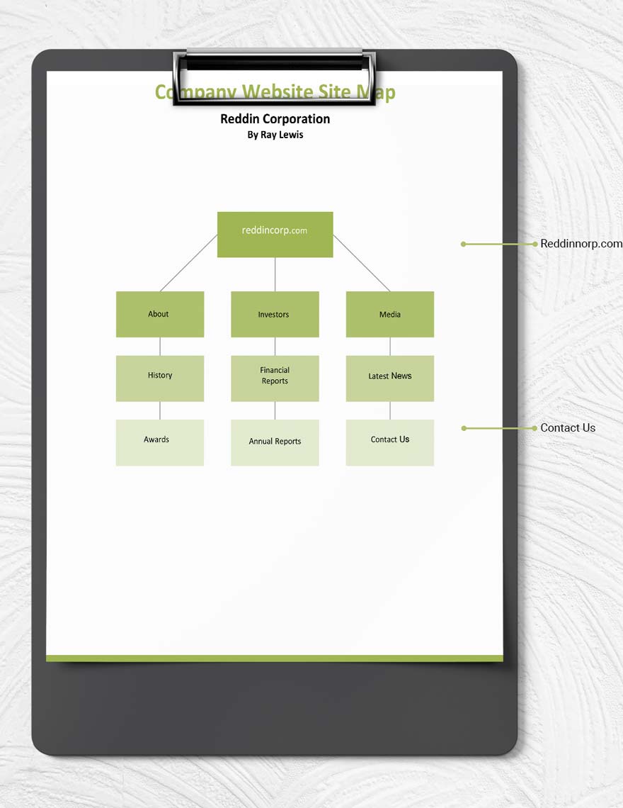 Company Website Site Map Template