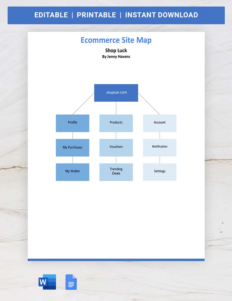 Ecommerce Site Map Template in Word, Google Docs