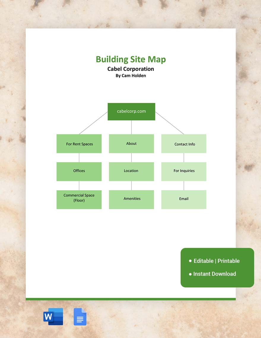 Building Site Map Template in Word, Google Docs