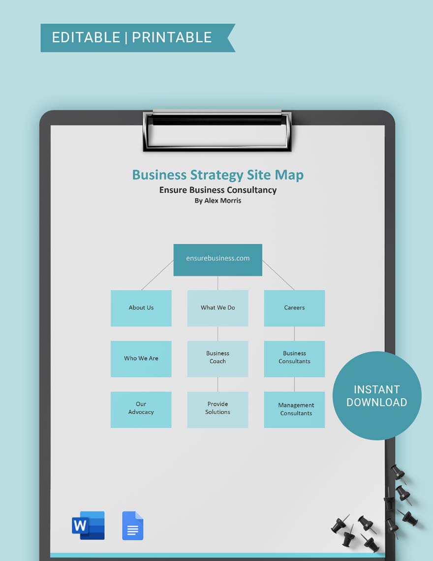 Business Strategy Site Map Template