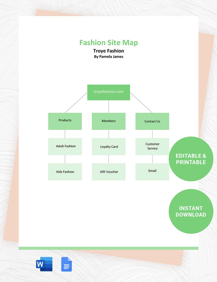 Fashion Site Map Template in Word, Google Docs