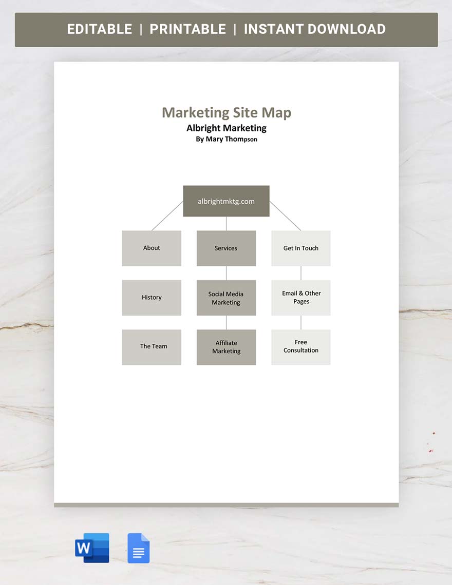 Marketing Site Map Template in Word, Google Docs