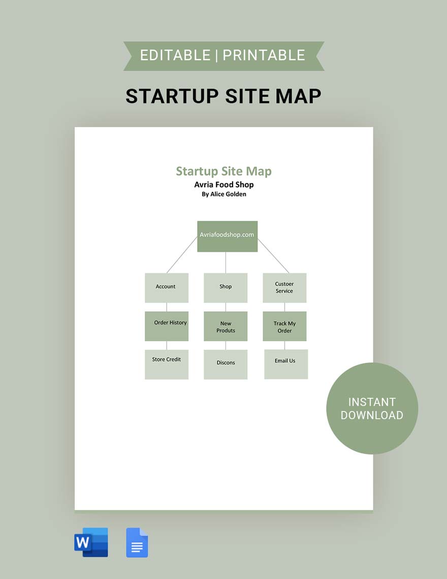 Startup Site Map Template