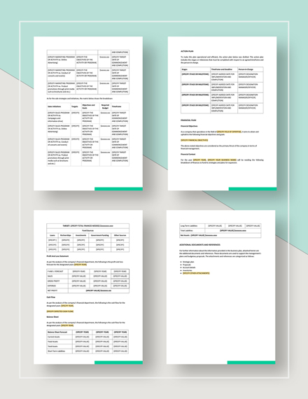 Printable Sample Business Plan 