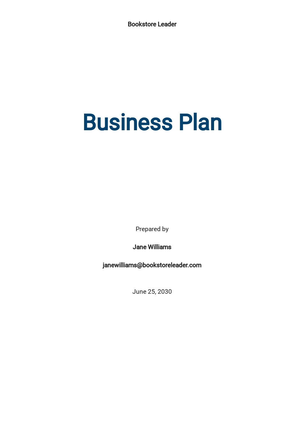 business plan sample template pdf