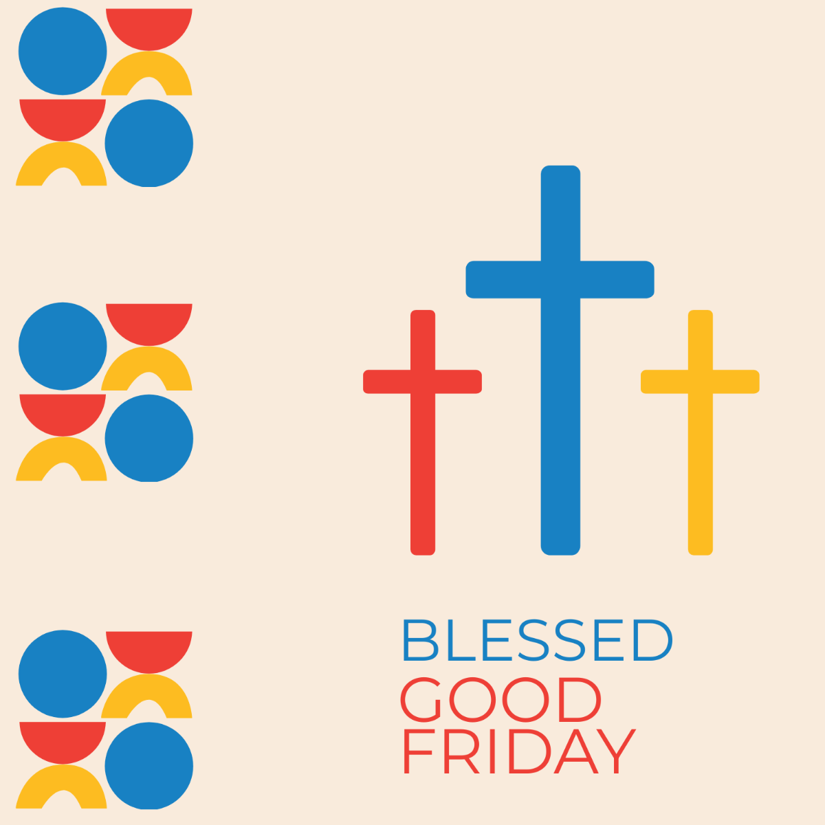 Blessed Good Friday Vector Template