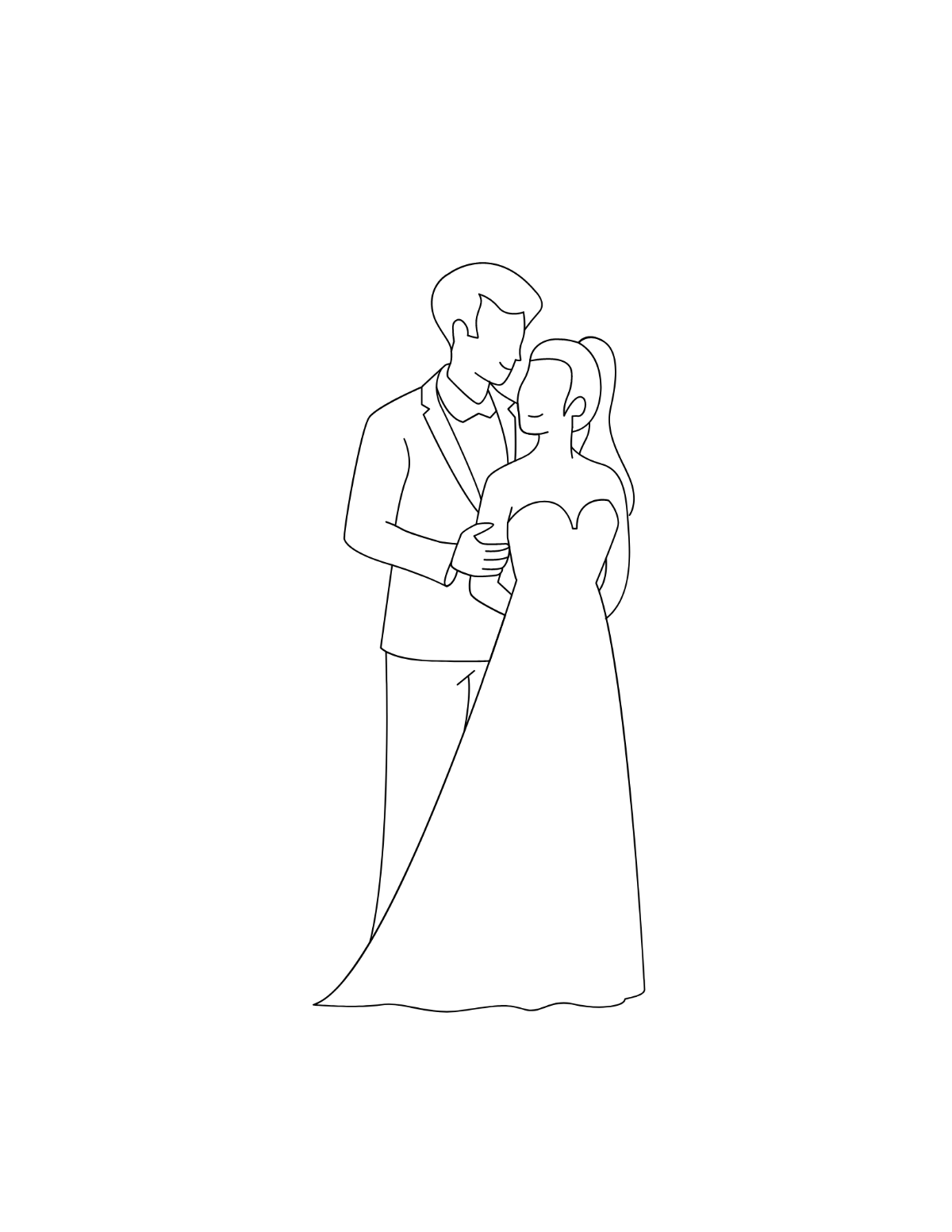 Transparent Wedding Coloring Page Template