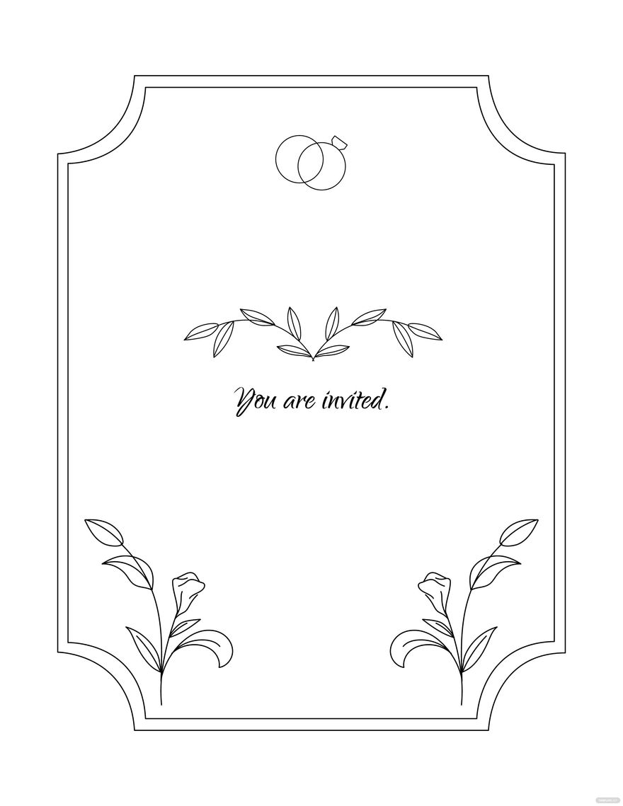 Wedding Invitation Coloring Page