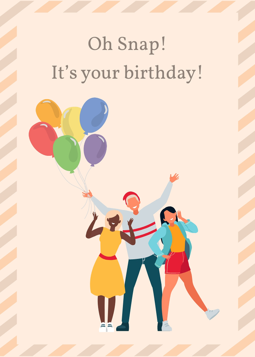 Free Minimalist Birthday Snap Card Template to Edit Online