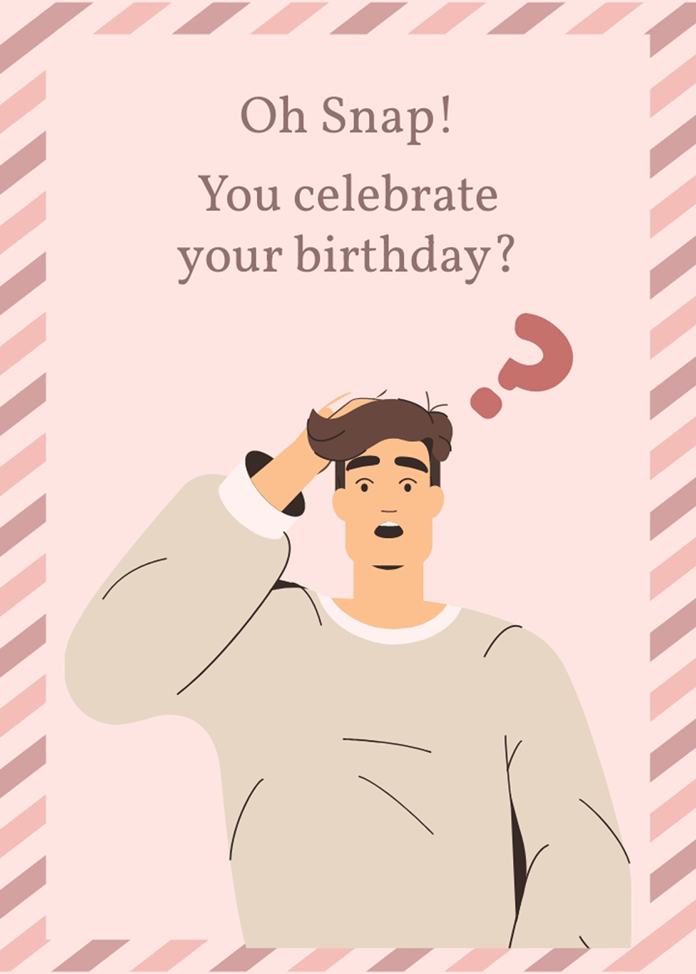 Free Minimalist Birthday Snap Card Template to Edit Online