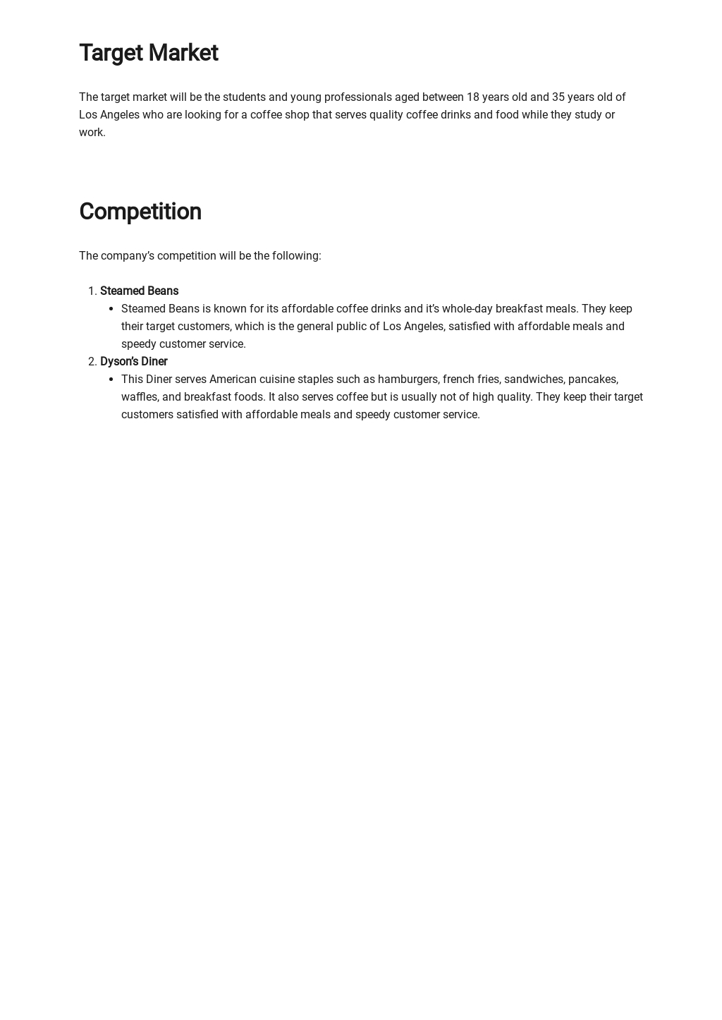 Simple business plan template free pdf google docs word apple 
