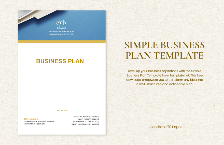 Simple Business Plan Template Word Google Docs Apple Pages 