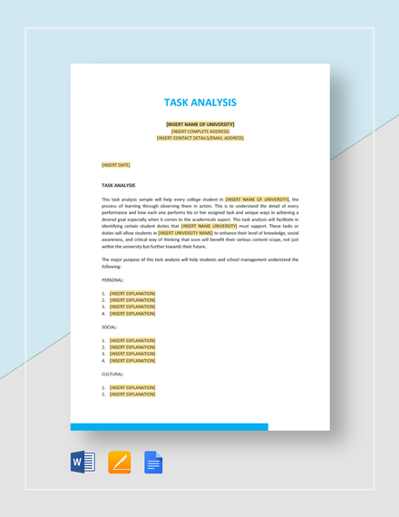 task analysis 2
