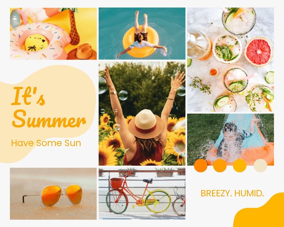 Summer Mood Board Template in Word, Google Docs, Illustrator