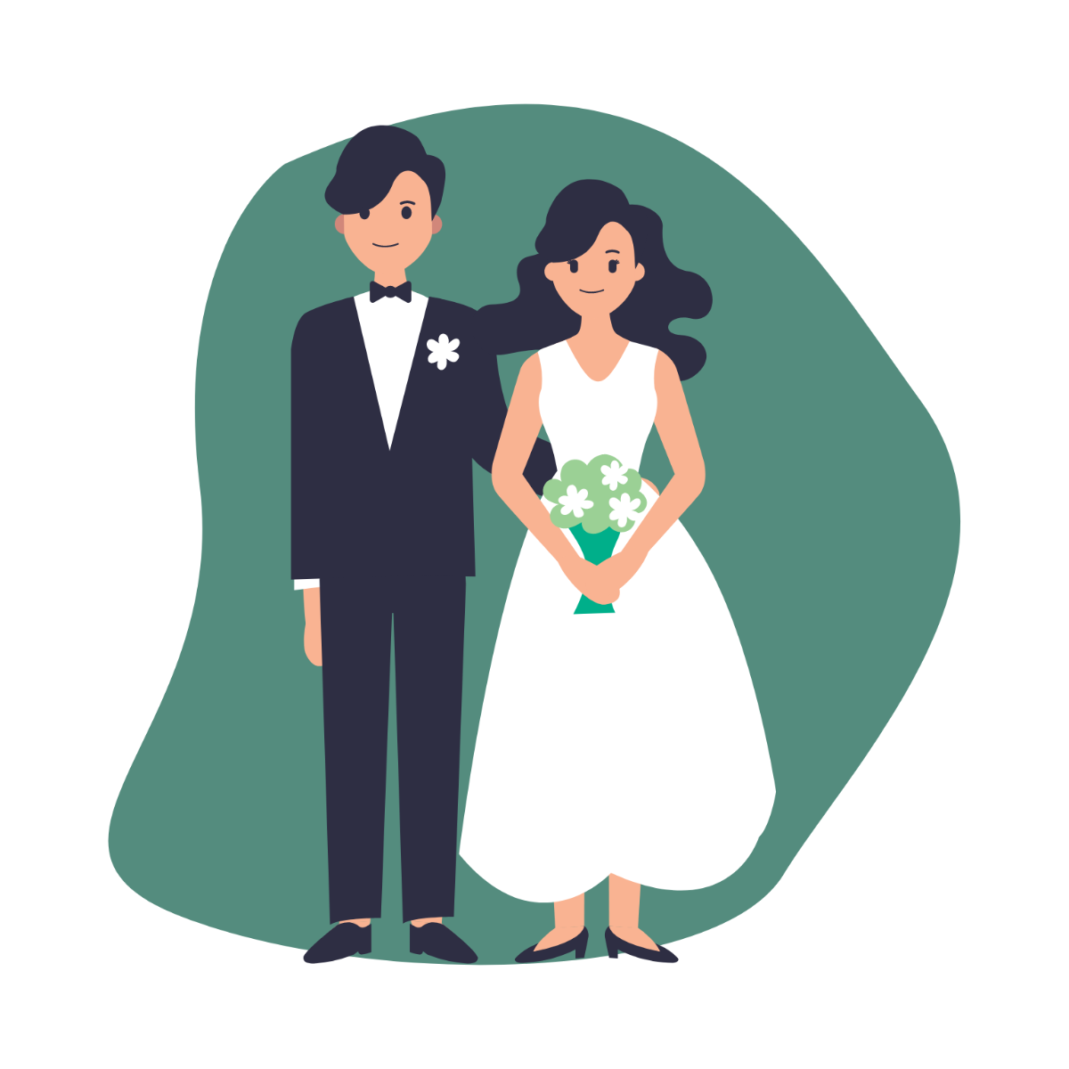 Bride And Groom Clipart Template