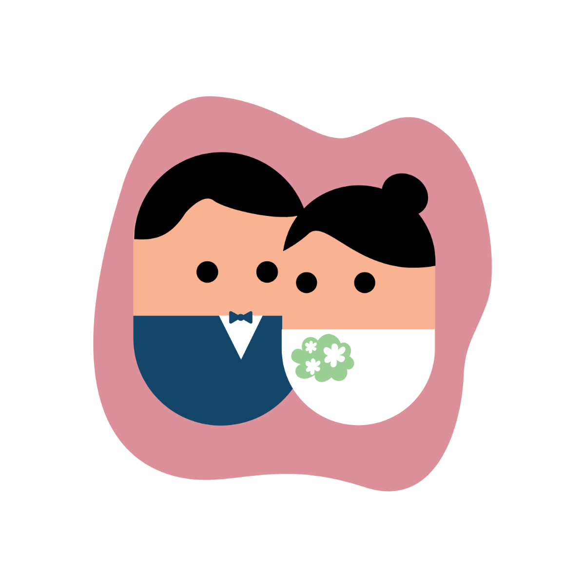 Cartoon Wedding Couple Clipart Template