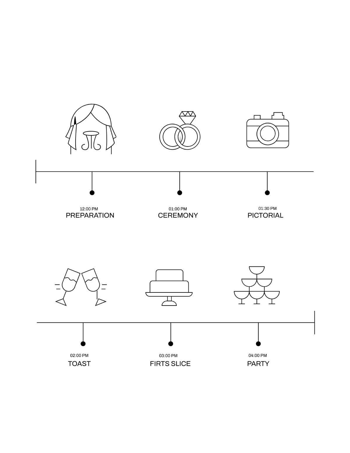 Wedding Timeline Coloring Page Template