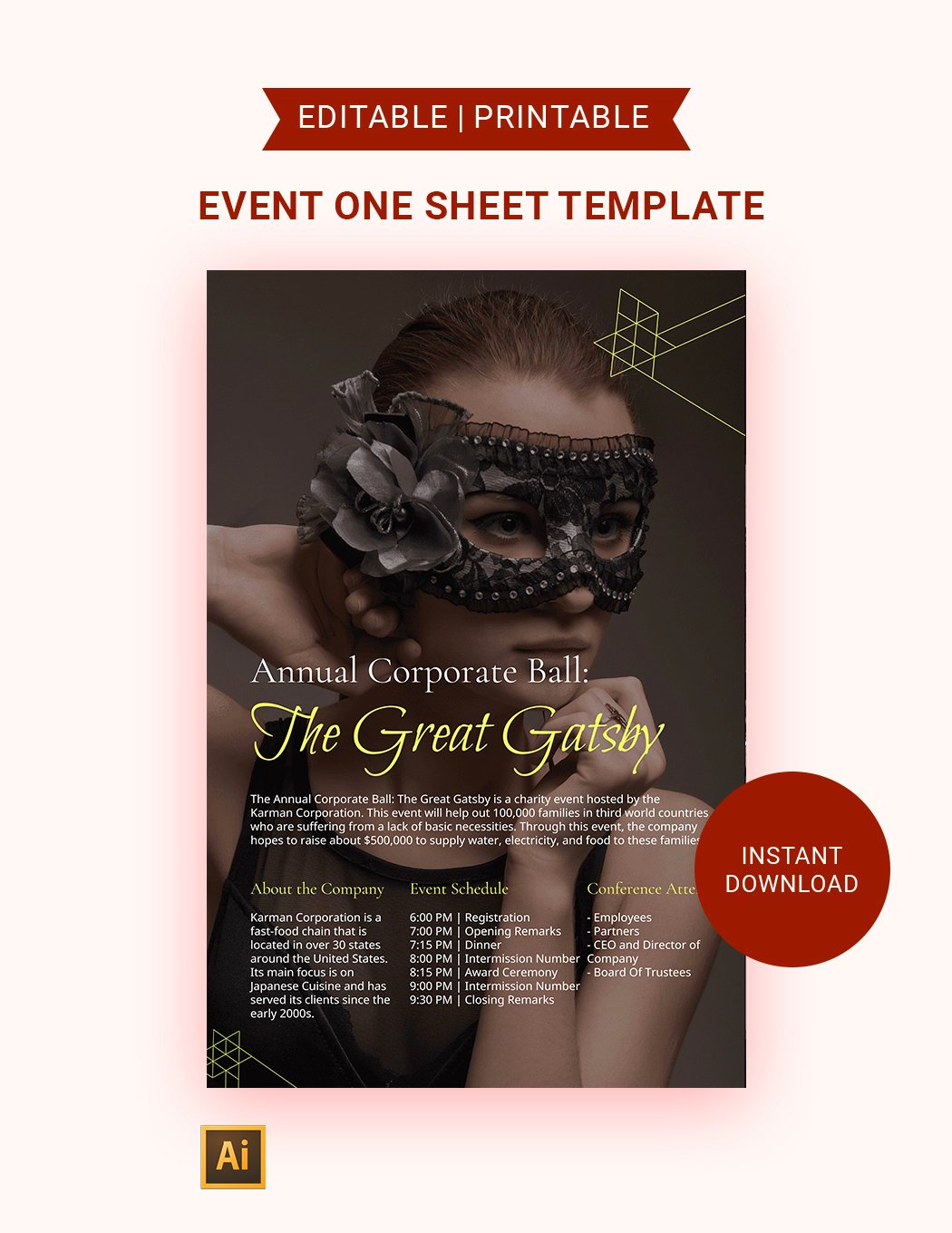 Event One Sheet Template