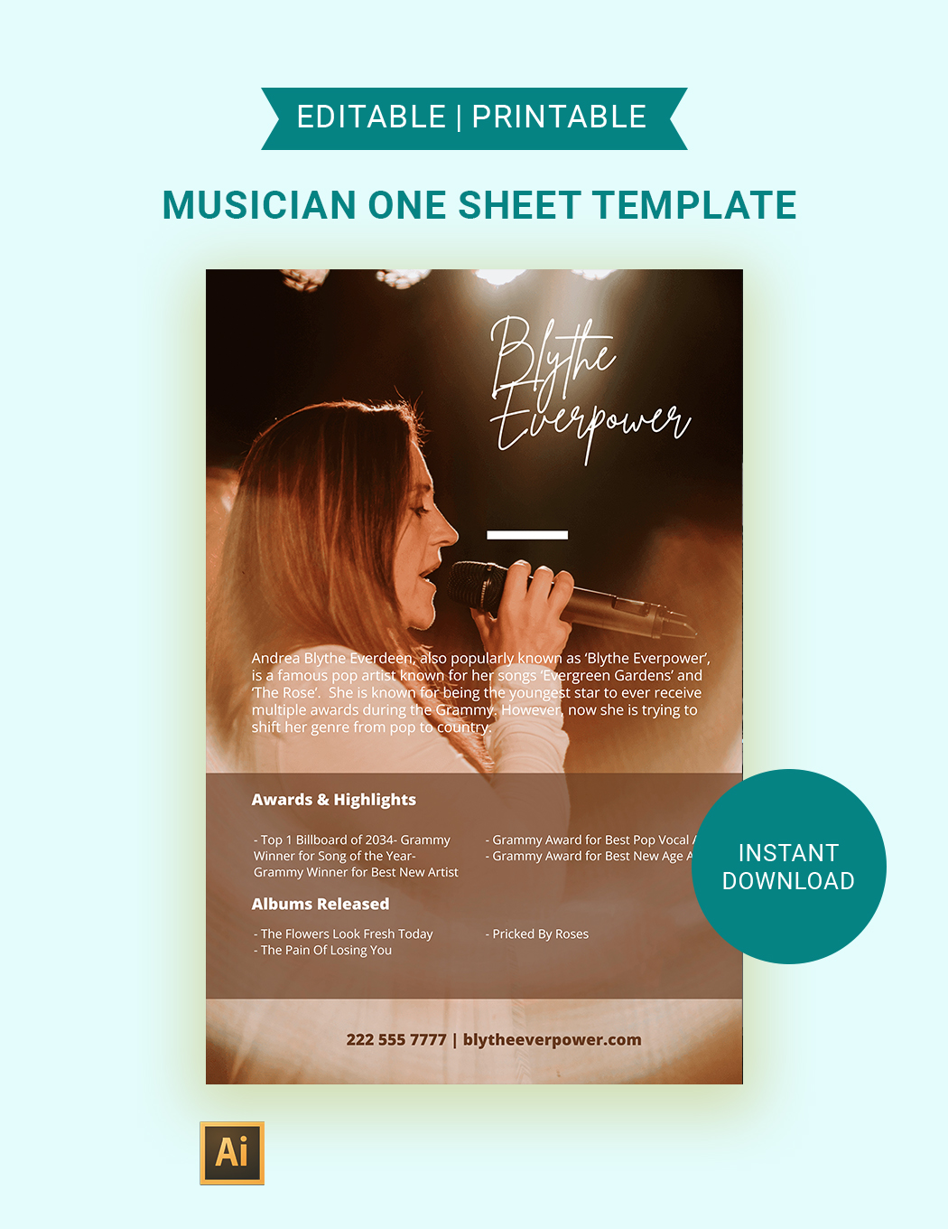 Artist One Sheet Template