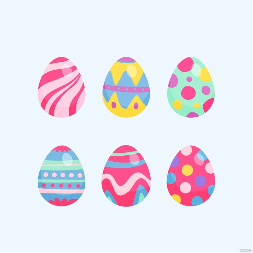 Colorful Easter Vector in Illustrator, EPS, SVG, JPG, PNG
