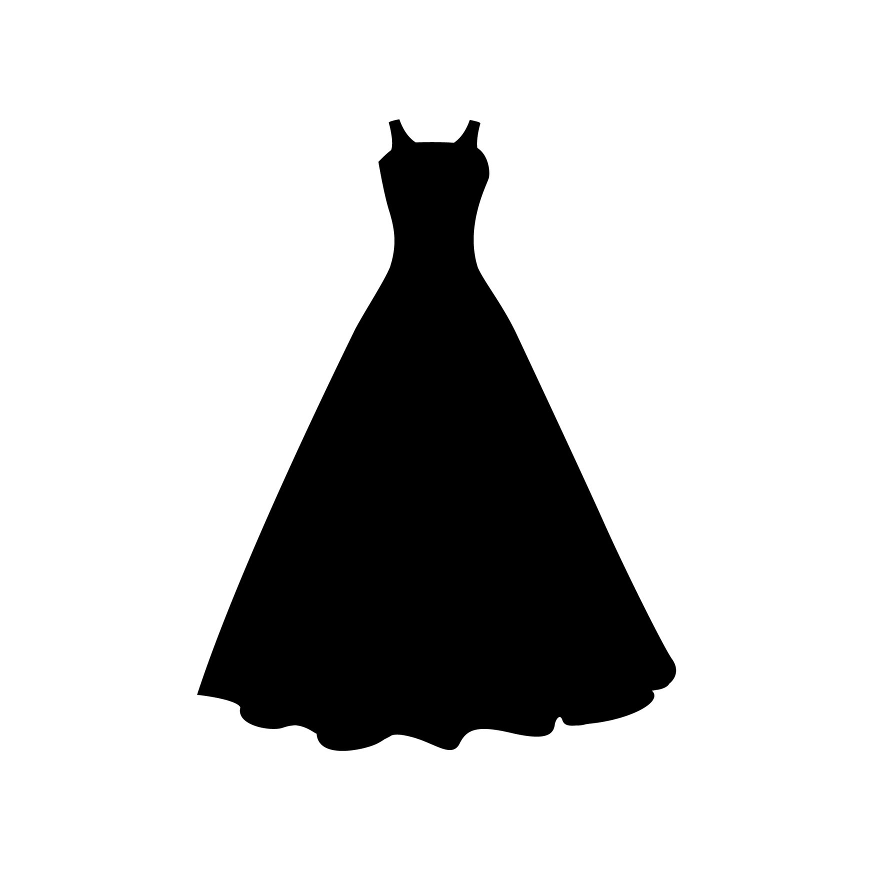 Wedding Dress Silhouette in Illustrator, EPS, SVG, JPG, PNG