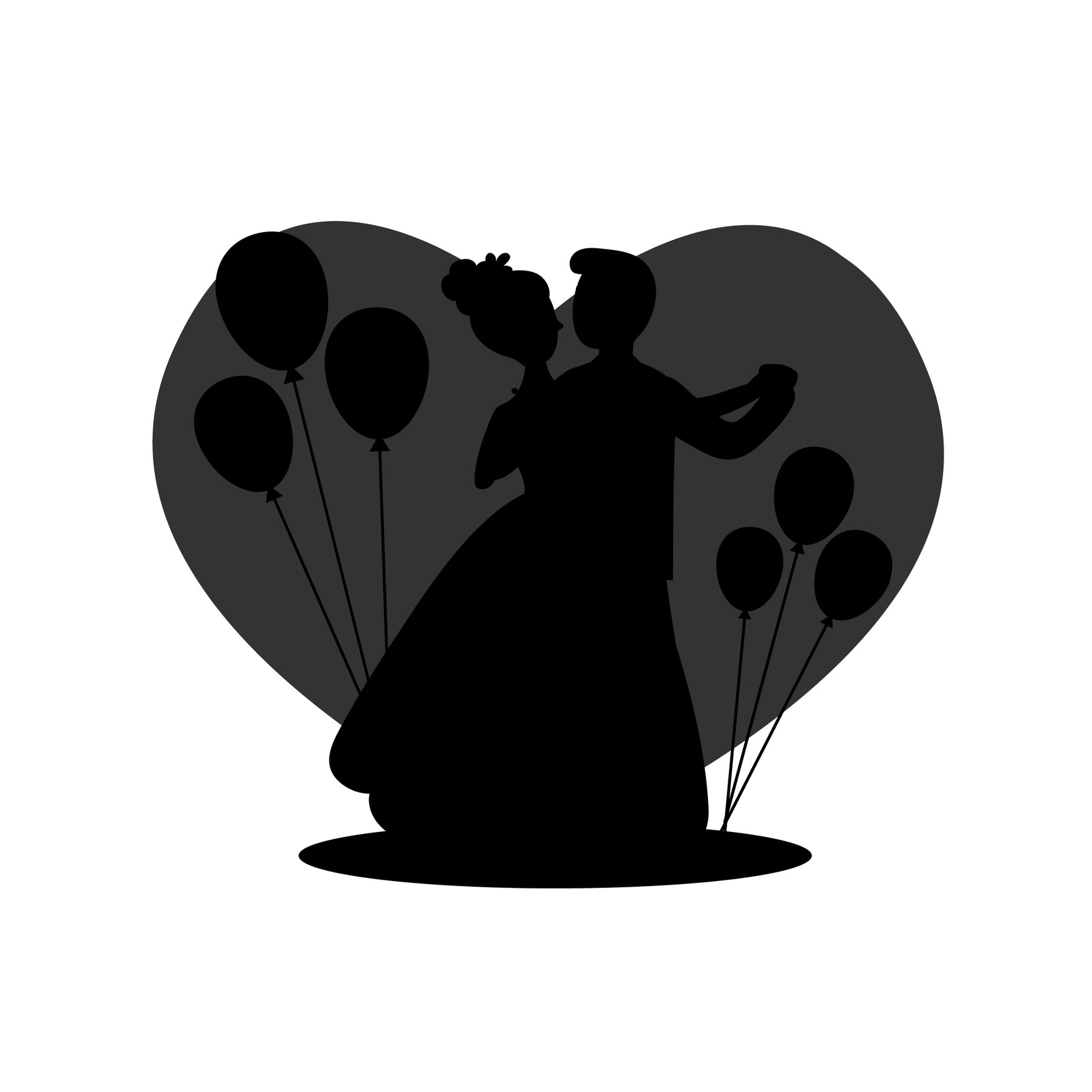 Free Wedding Event Silhouette in Illustrator, EPS, SVG, JPG, PNG