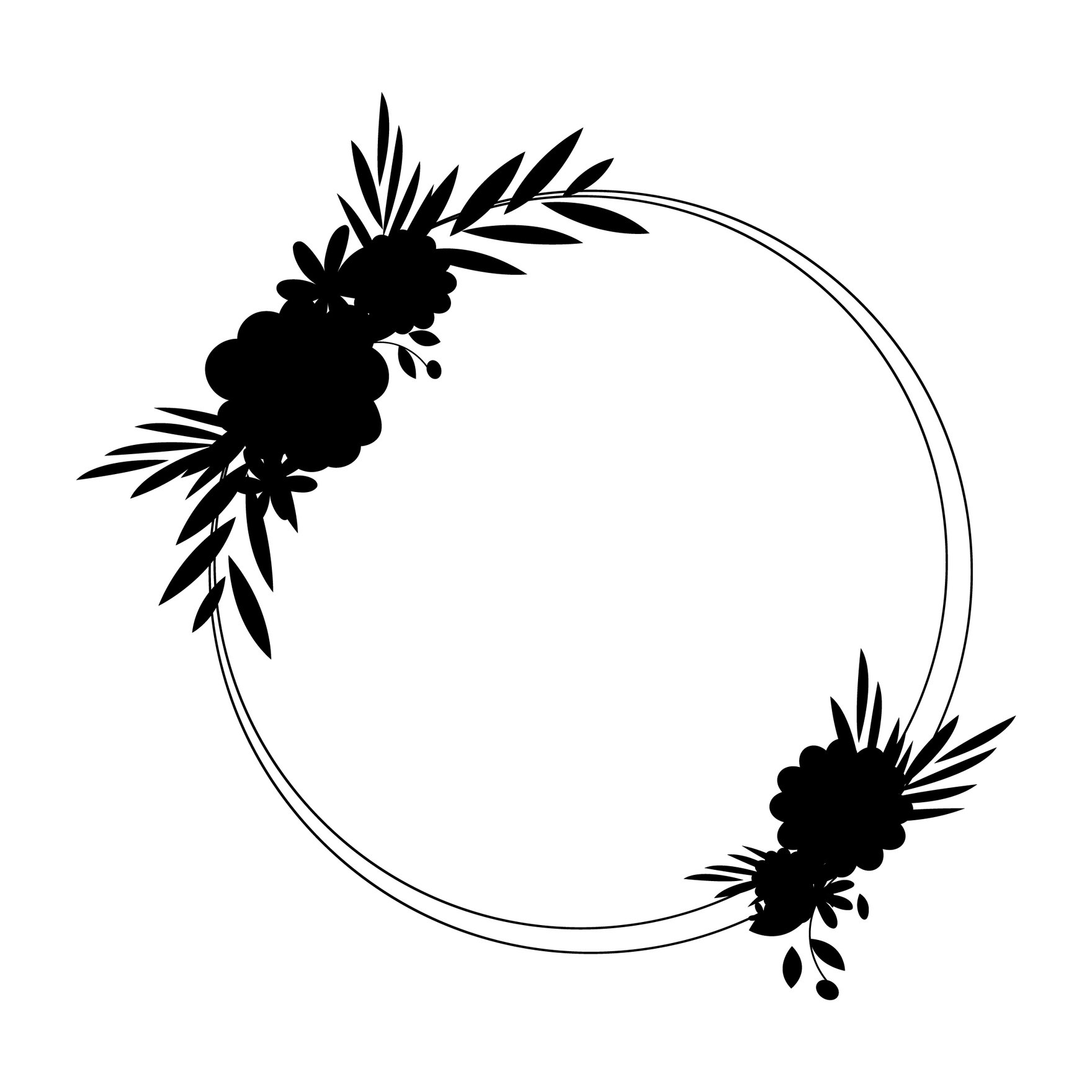 Free Wedding Wreath Silhouette in Illustrator, EPS, SVG, JPG, PNG