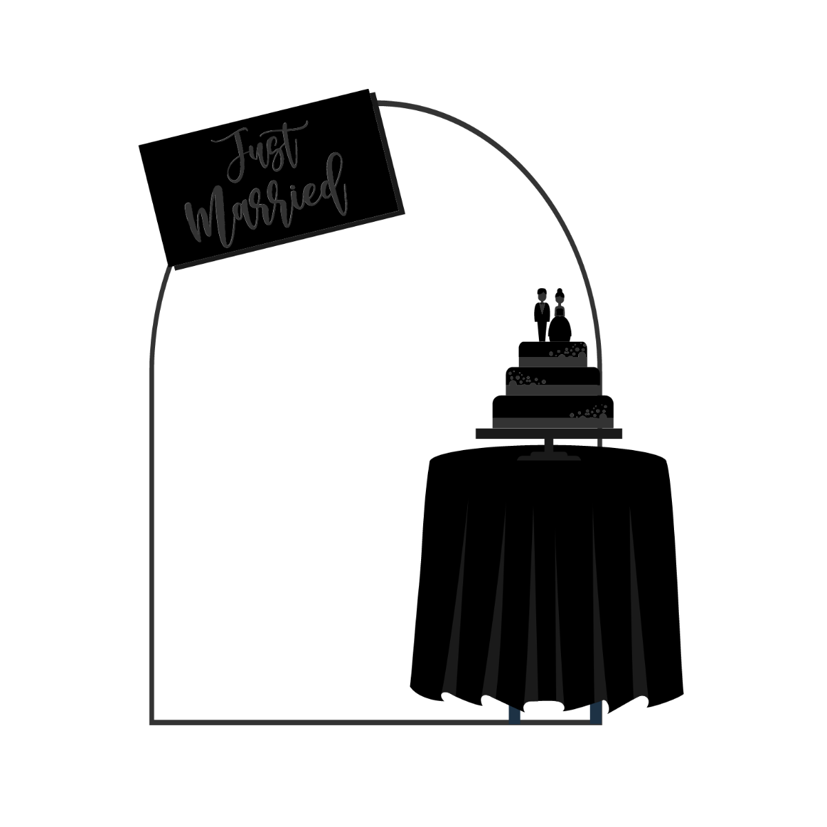 Wedding Backdrop Silhouette Template
