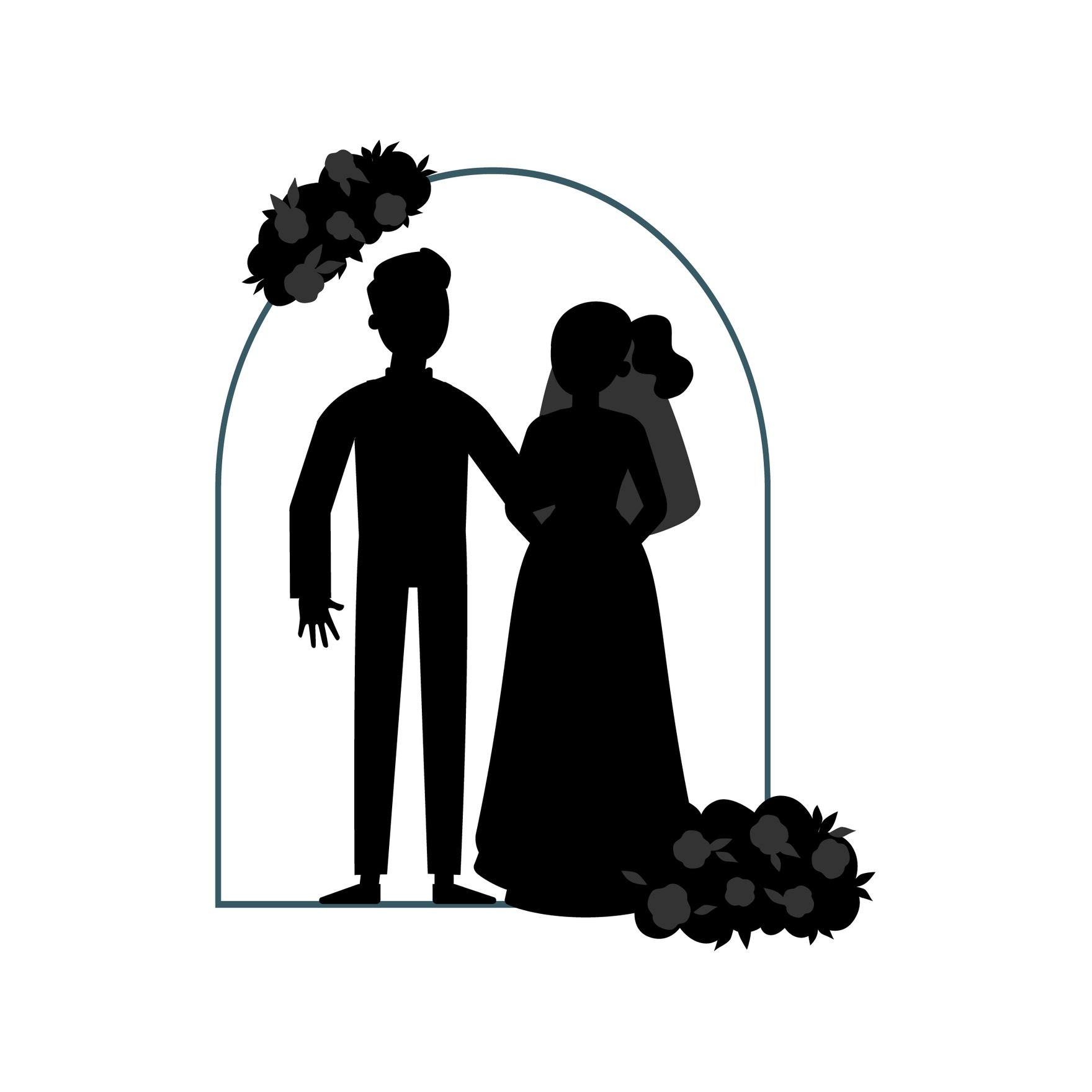Free Wedding Ceremony Silhouette in Illustrator, EPS, SVG, JPG, PNG