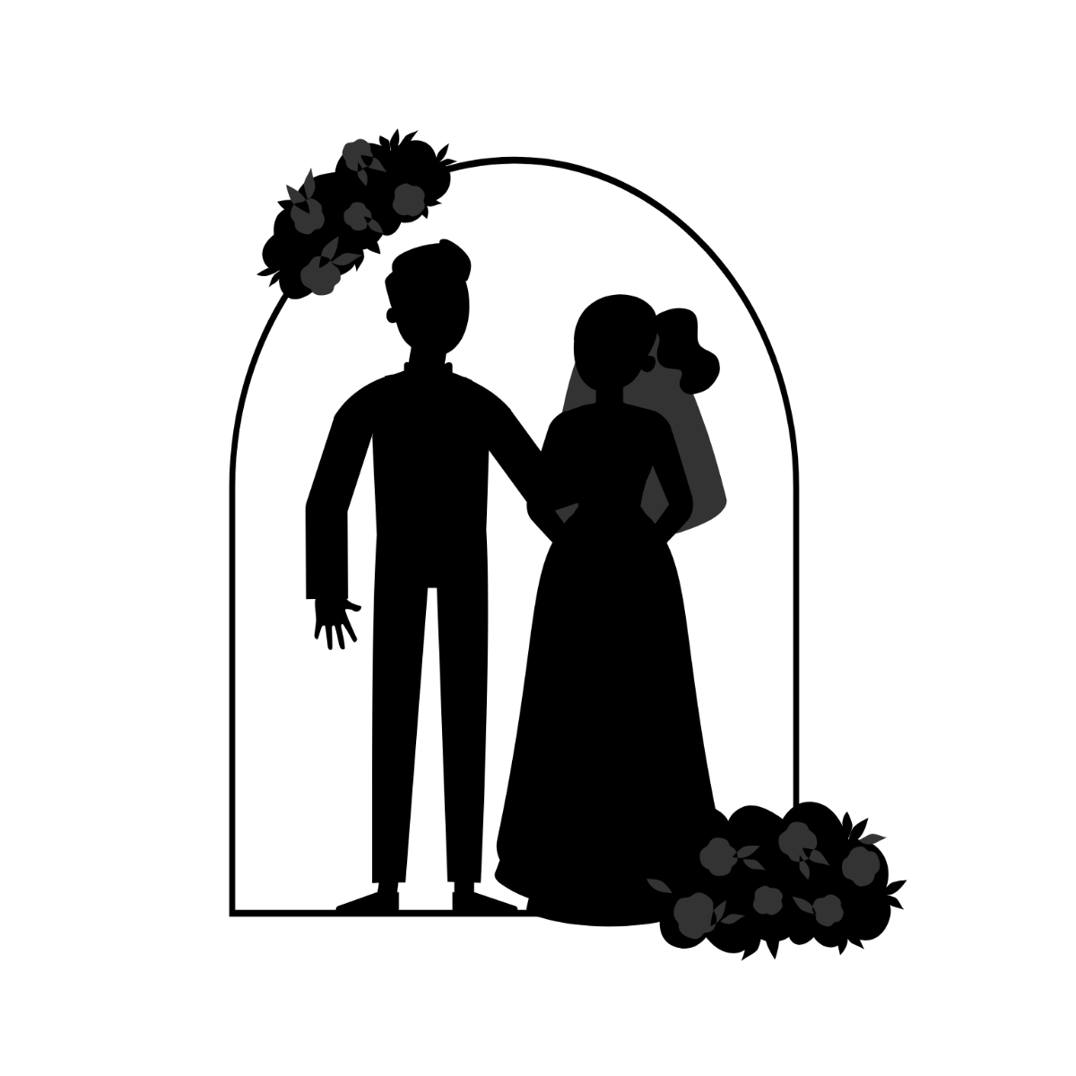 Free Wedding Ceremony Silhouette Template