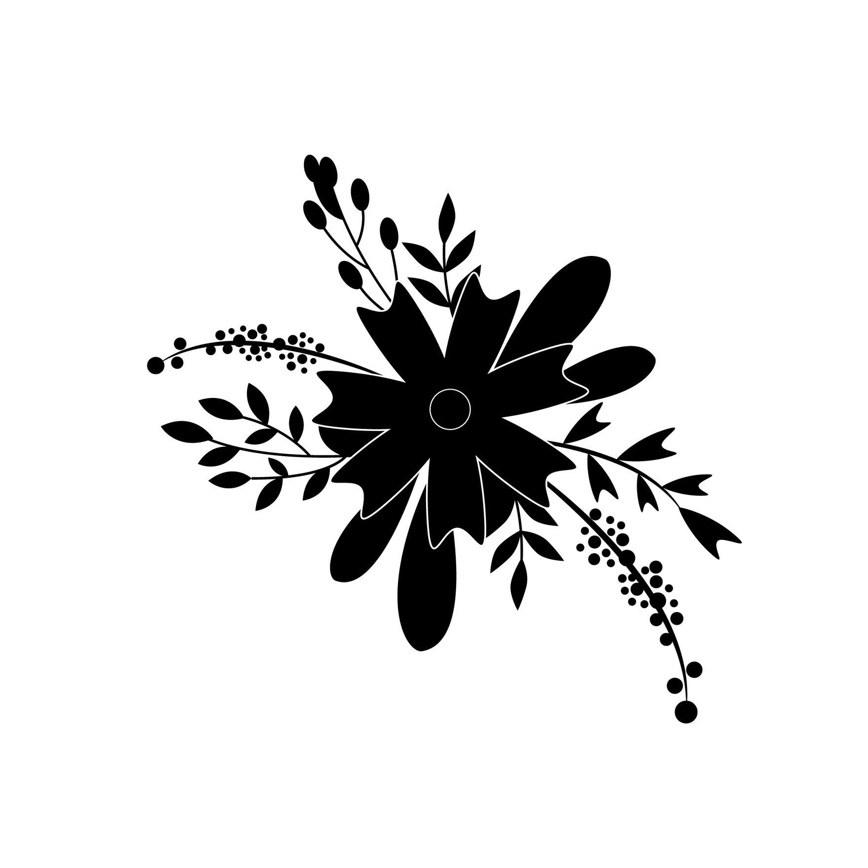 Free Floral Wedding Silhouette in Illustrator, EPS, SVG, JPG, PNG