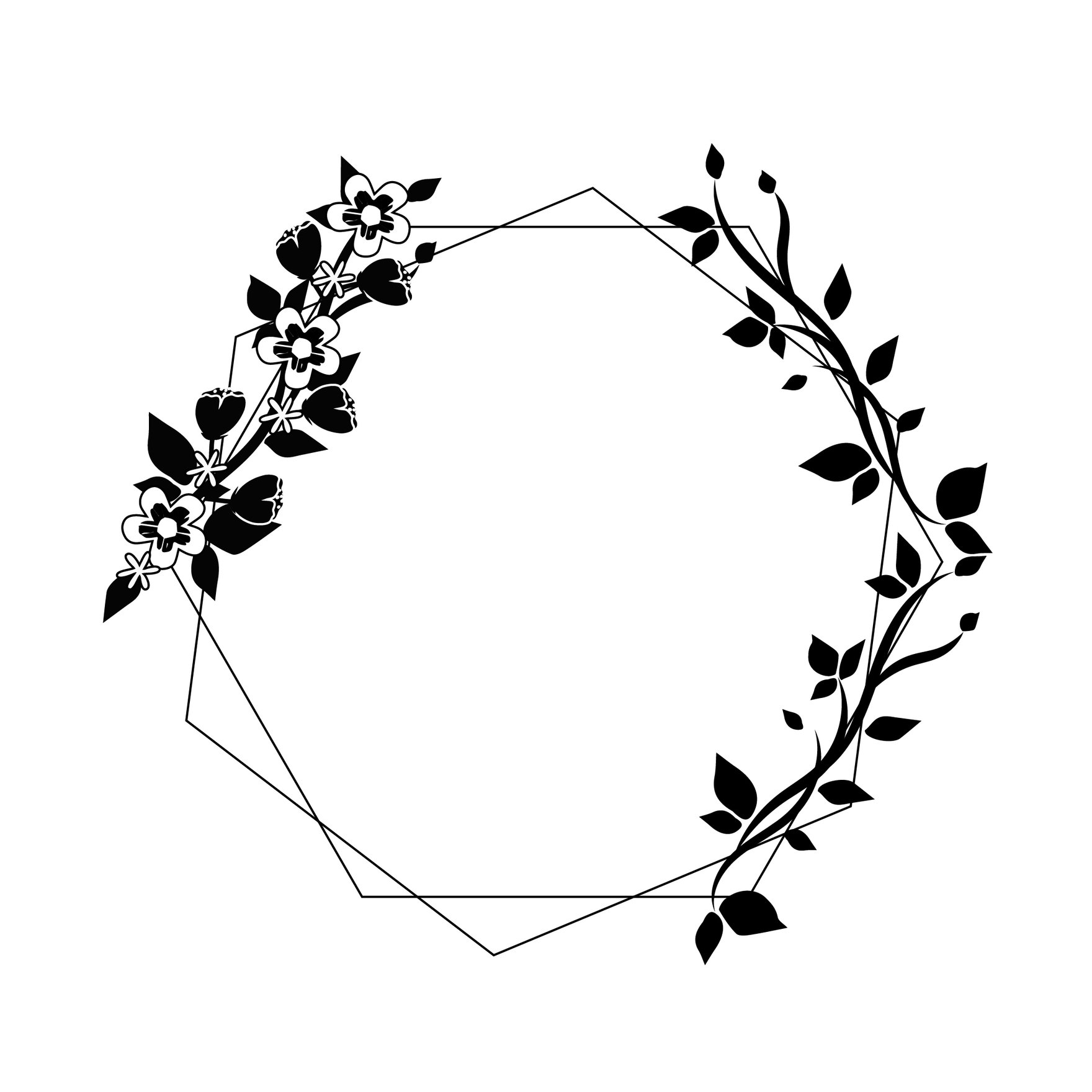 Wedding Frame Silhouette in Illustrator, EPS, SVG, JPG, PNG