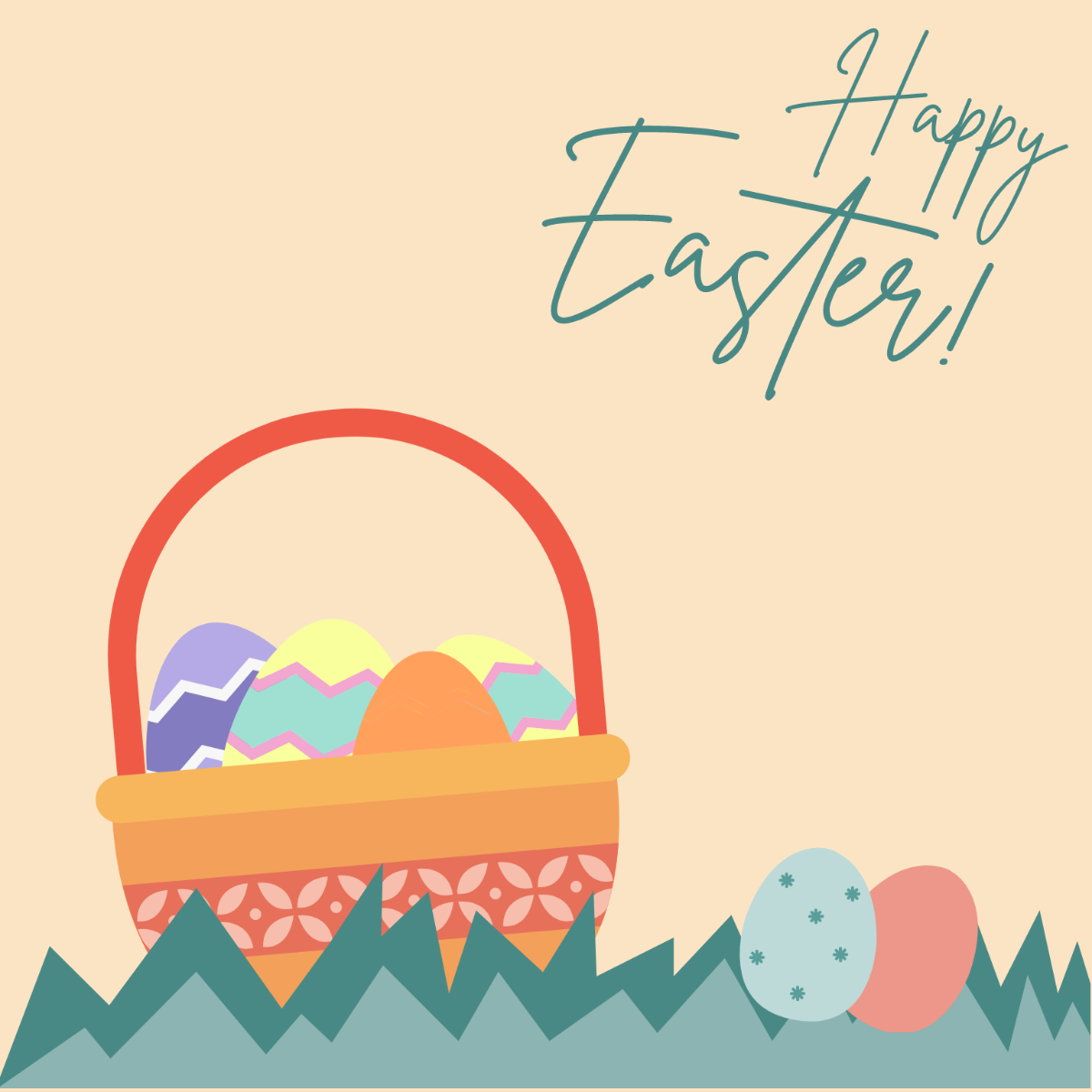 Free Easter Basket Vector Template