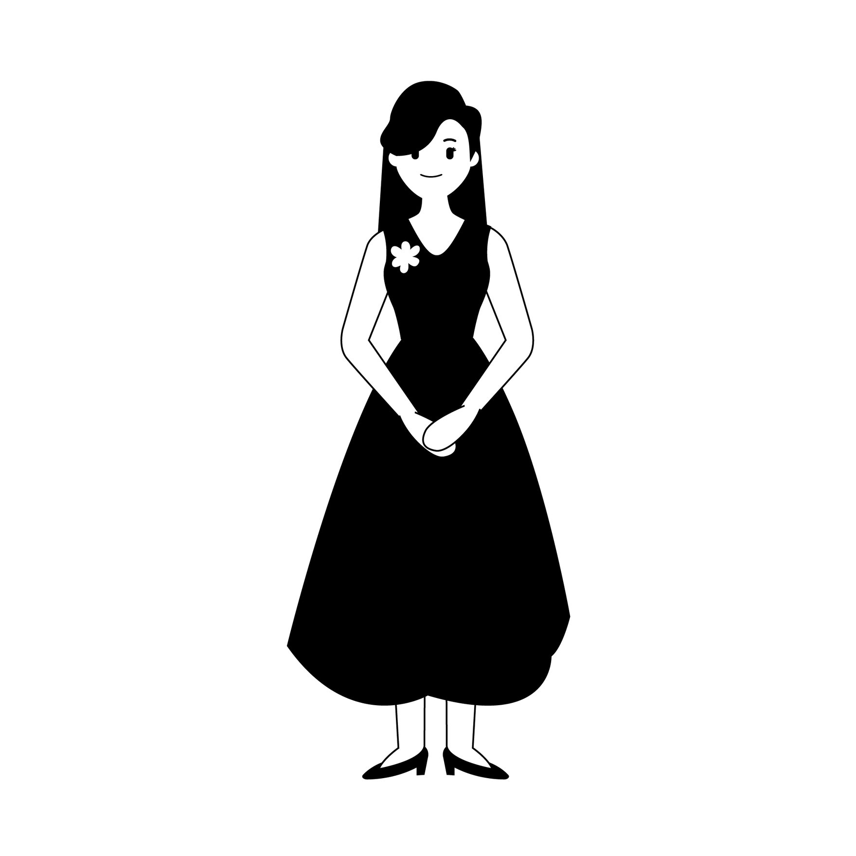 Bridesmaid Silhouette in Illustrator, EPS, SVG, JPG, PNG