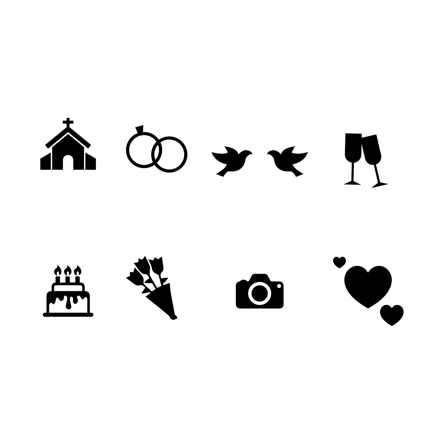 Free Wedding Icon Silhouette in Illustrator, EPS, SVG, JPG, PNG