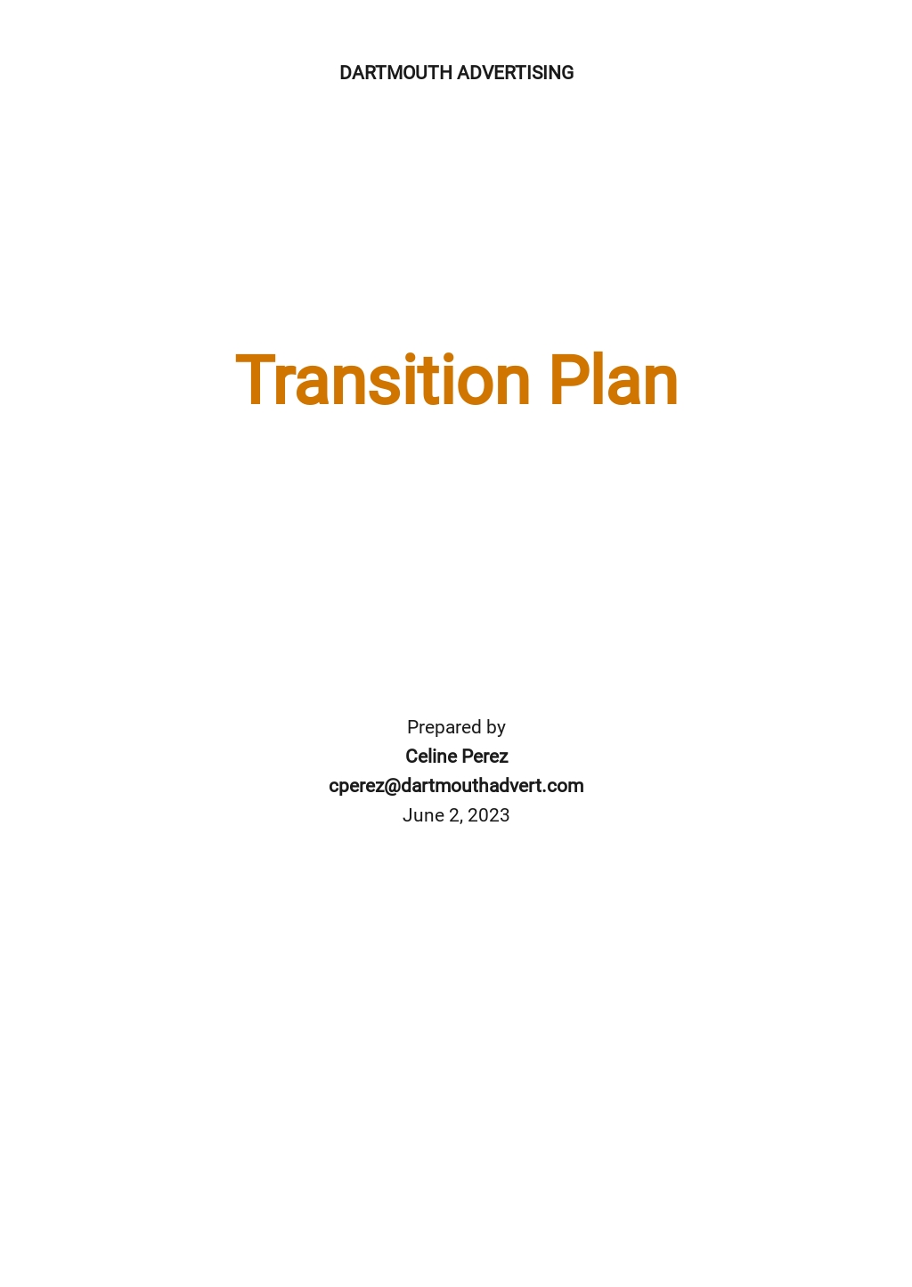 8+ FREE Transition Plan Templates [Edit &amp; Download] | Template.net