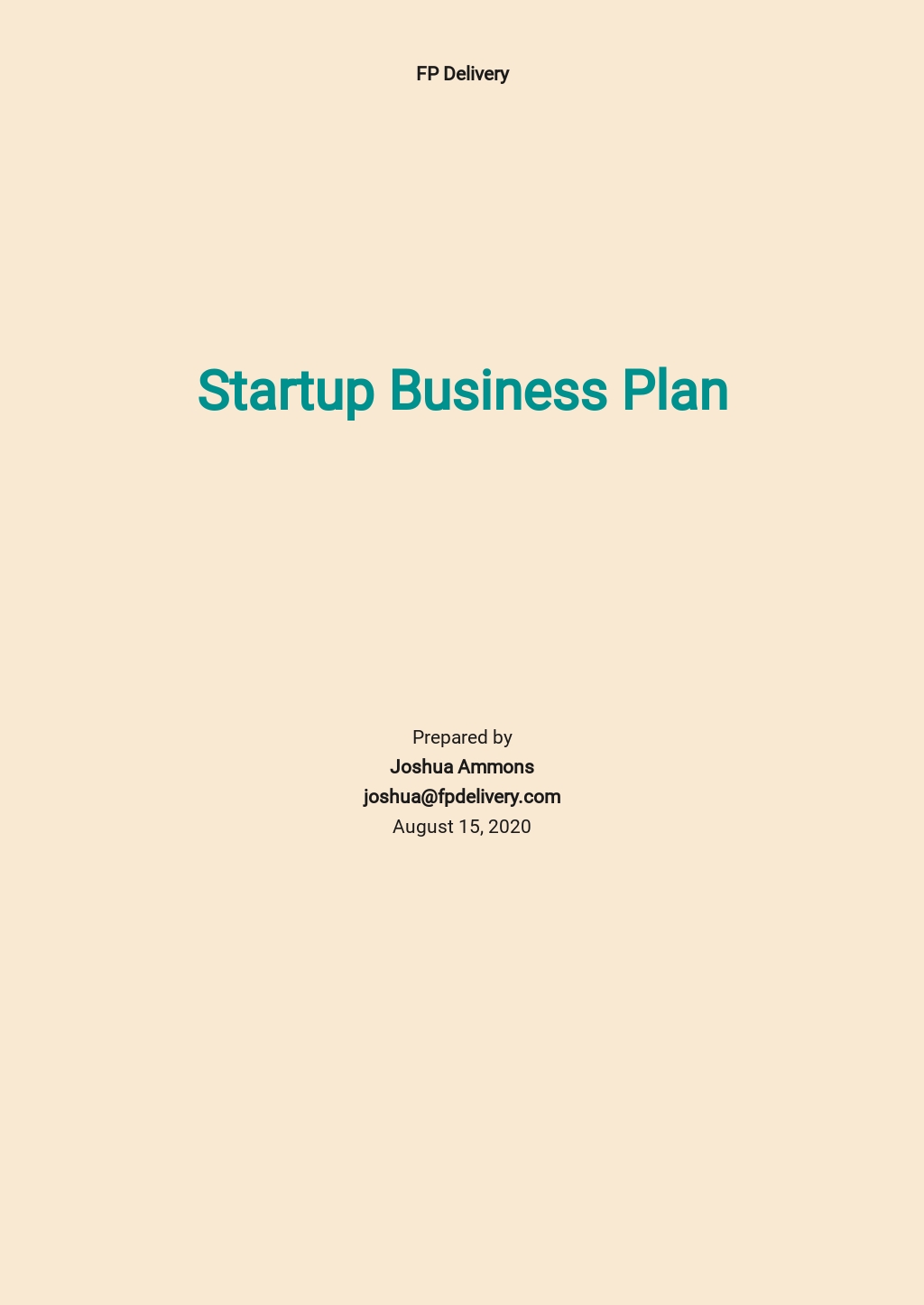 it startup business plan template