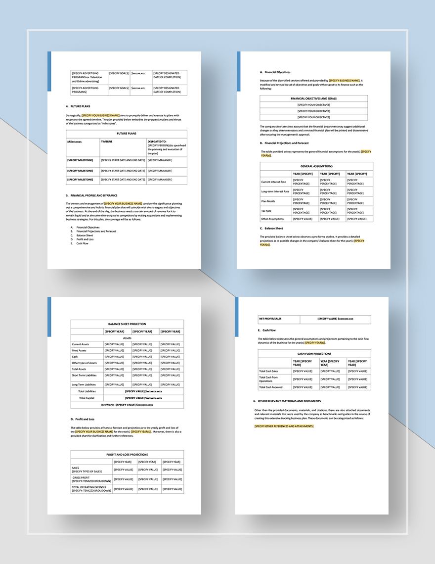 trucking business plan template free