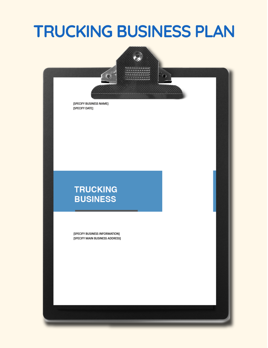 business plan template trucking company