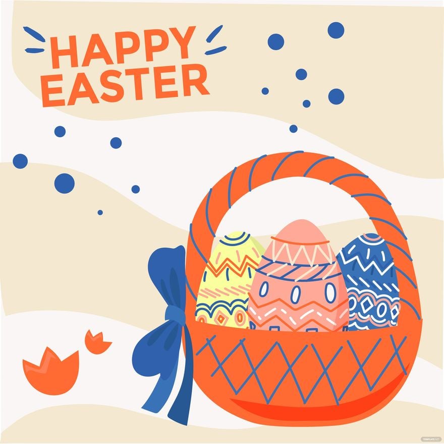 Easter Egg Basket Vector in Illustrator, EPS, SVG, JPG, PNG