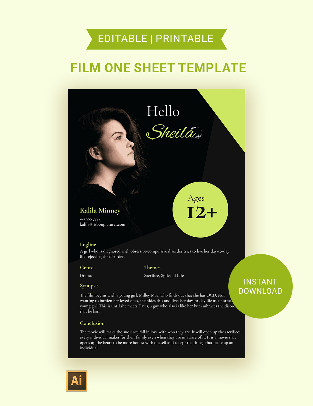 Film One Sheet Template Download In Word Google Docs Illustrator 