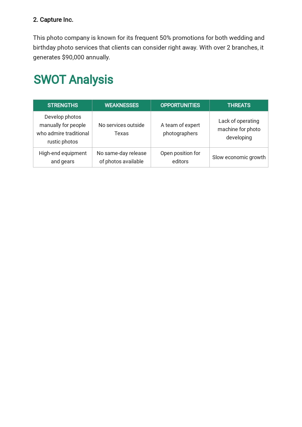 Photography Business Plan Template [Free PDF] - Word | Google Docs l PDF