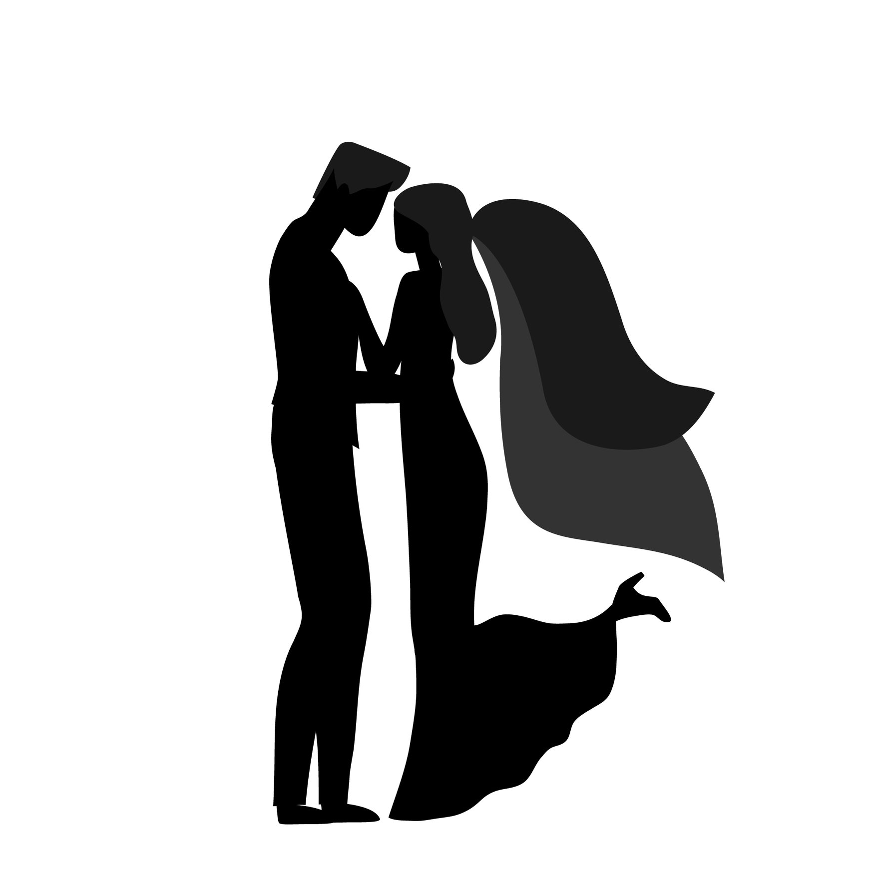 Black Wedding Silhouette in Illustrator, EPS, SVG, JPG, PNG