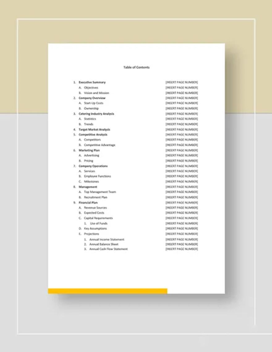 Catering Business Plan Template