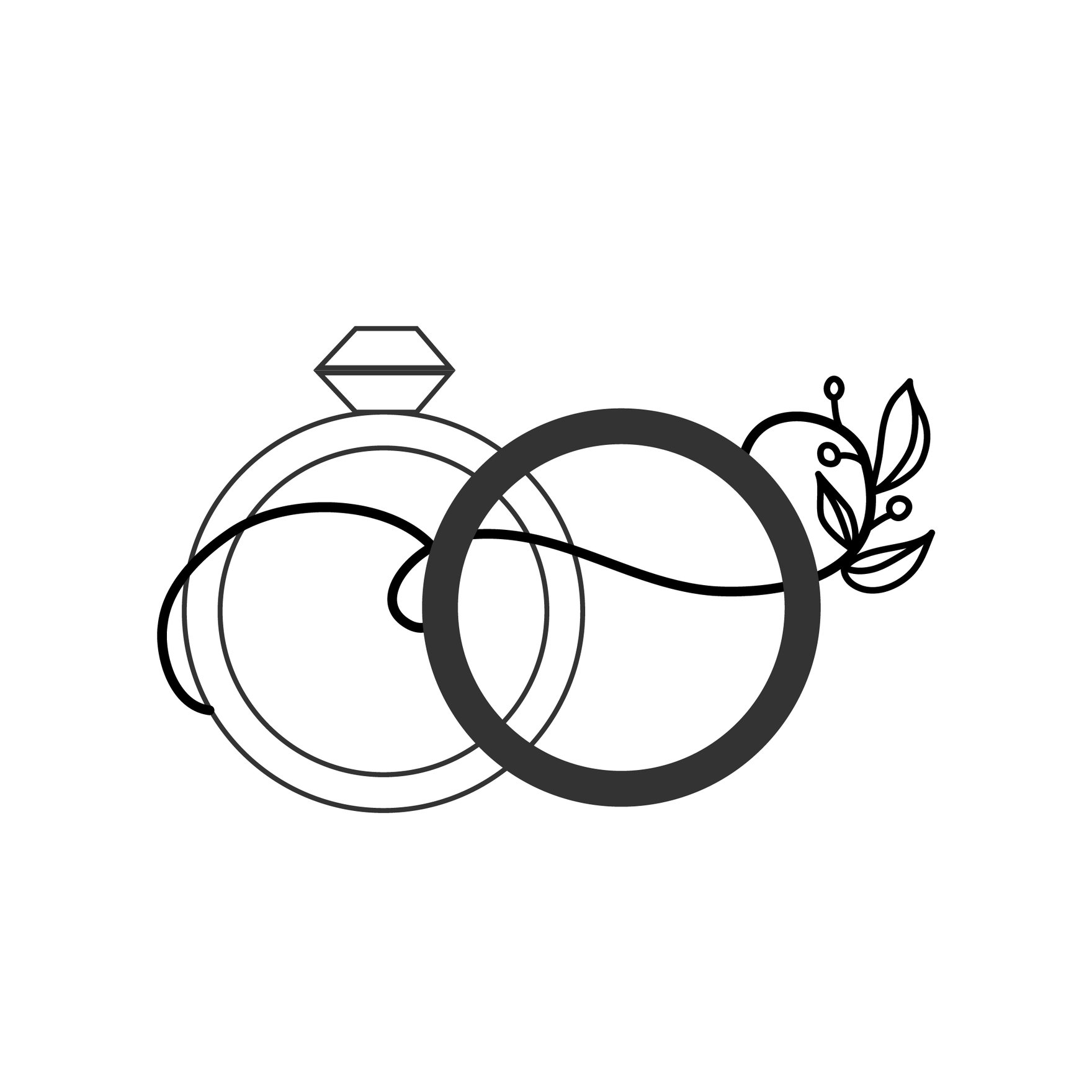 Decorative Wedding Silhouette in Illustrator, EPS, SVG, JPG, PNG