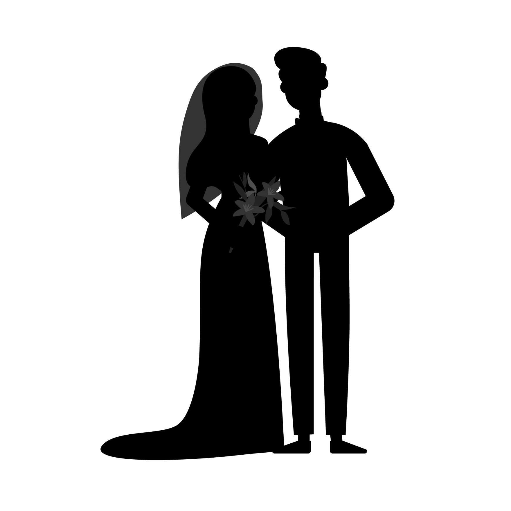 Elegant Wedding Silhouette in Illustrator, JPG, SVG, EPS, PNG ...